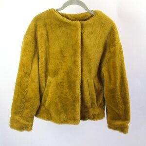 Women's Zara Golden Faux Fur Jacket Size XS
